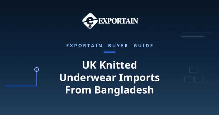 Navy title card: UK Knitted Underwear Imports From Bangladesh