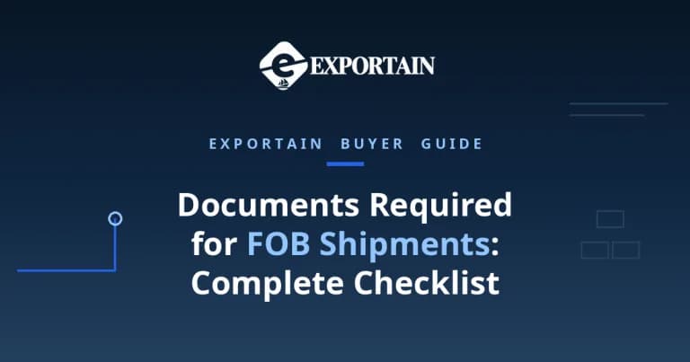 Navy title card: Documents Required for FOB Shipments, Complete Checklist