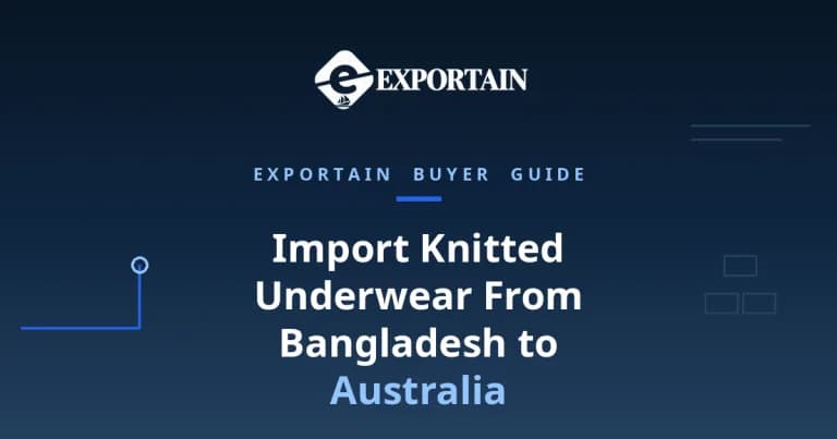 Navy title card: Import Knitted Underwear From Bangladesh to Australia