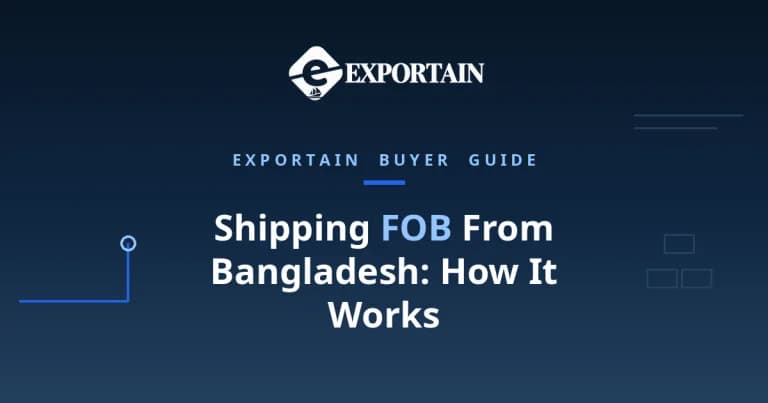 Navy title card: Shipping FOB From Bangladesh, factory to vessel loading sequence