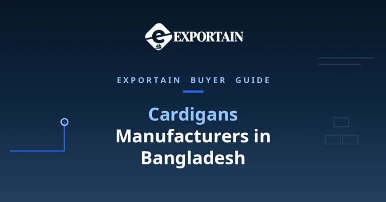 Navy title card: Cardigans Manufacturers in Bangladesh buyer guide