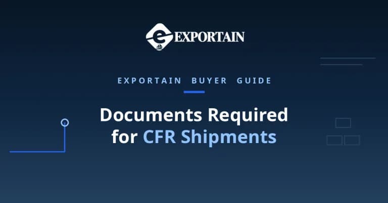 Navy title card: Documents Required for CFR Shipments, with CFR Shipments highlighted