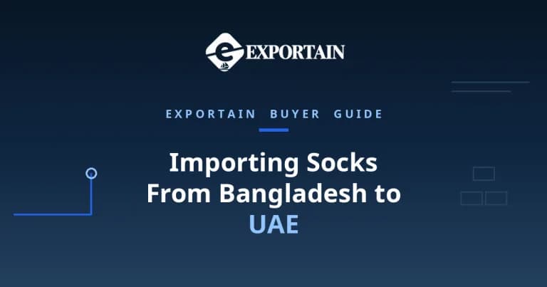 Navy title card: Importing Socks From Bangladesh to UAE, with UAE highlighted
