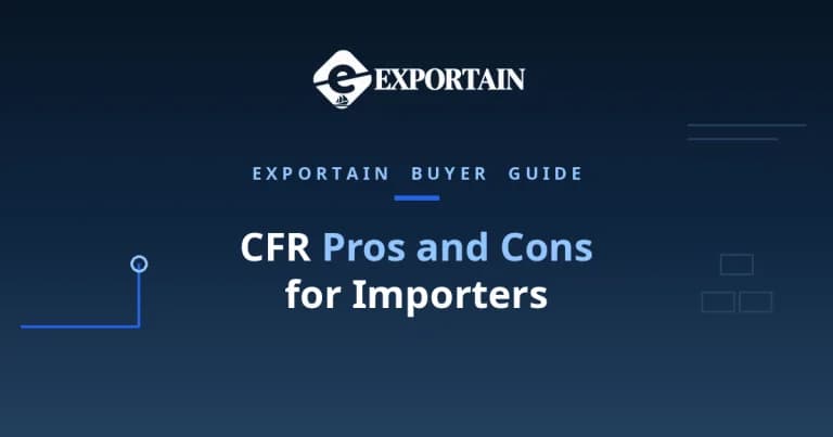 Navy title card: CFR Pros and Cons for Importers, with Pros and Cons highlighted