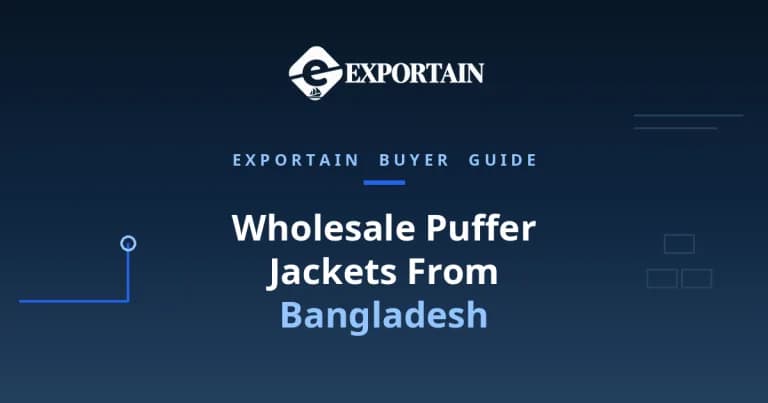 Navy title card: Wholesale Puffer Jackets From Bangladesh buyer guide