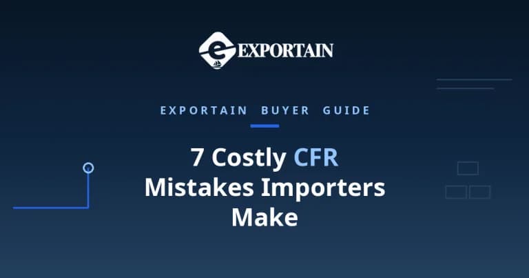 Navy title card: 7 Costly CFR Mistakes Importers Make, buyer guide