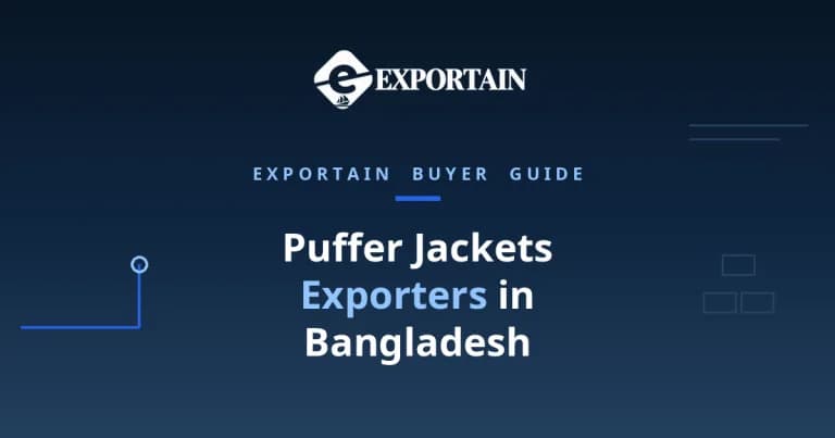 Navy title card: Puffer Jackets Exporters in Bangladesh, supplier verification checklist