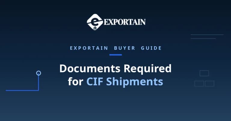 Navy title card: Documents Required for CIF Shipments, with CIF Shipments highlighted