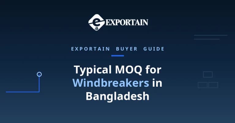 Navy title card: Typical MOQ for Windbreakers in Bangladesh, shell lots and negotiation
