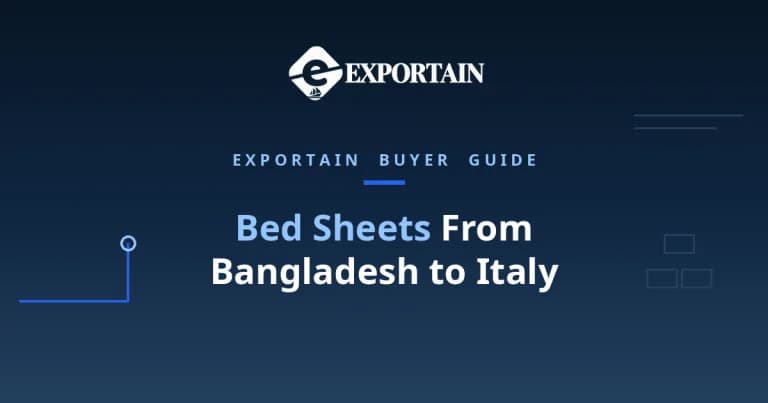 Navy title card: Bed Sheets From Bangladesh to Italy, with Bed Sheets highlighted