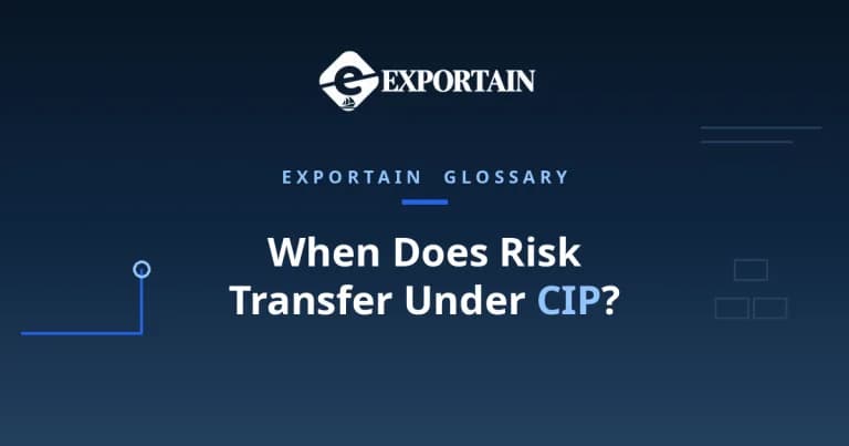 Navy title card: When Does Risk Transfer Under CIP, with CIP highlighted