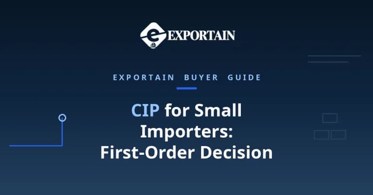 Navy title card: CIP for Small Importers, first-order decision