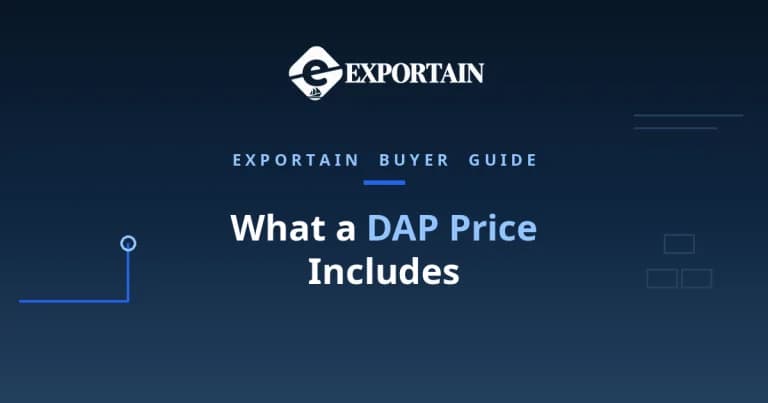 Navy title card: What a DAP Price Includes, with DAP Price highlighted