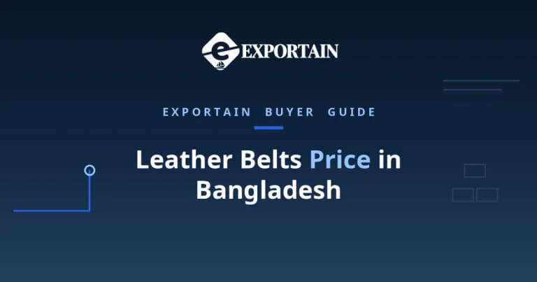Navy title card: Leather Belts Price in Bangladesh, FOB cost breakdown for buyers