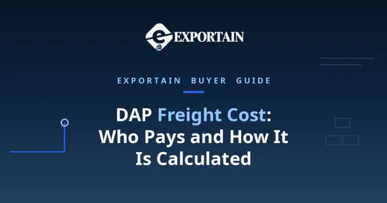 Navy title card: DAP Freight Cost, with Freight Cost highlighted