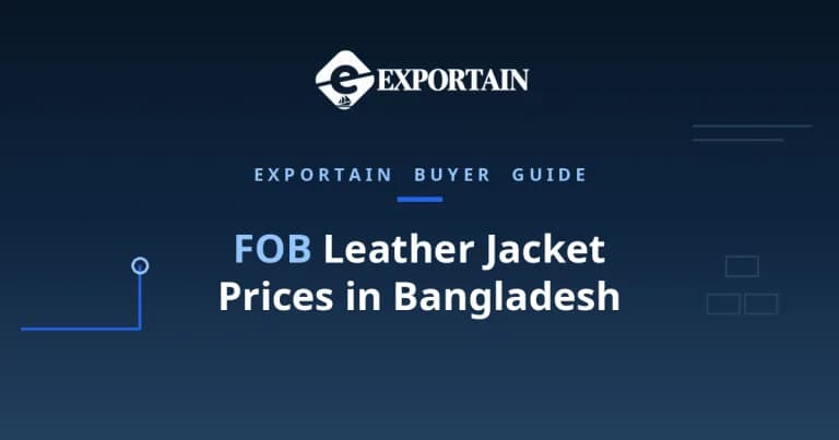 Navy title card: FOB Leather Jacket Prices in Bangladesh