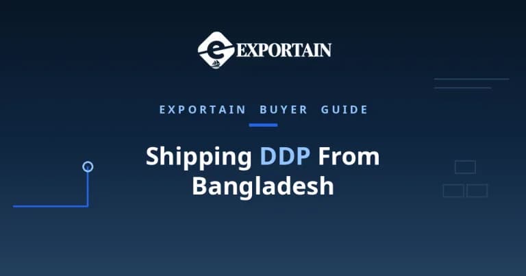 Navy title card: Shipping DDP From Bangladesh, with DDP highlighted