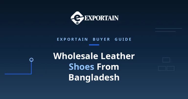 Navy title card: Wholesale Leather Shoes From Bangladesh, last and lot guide