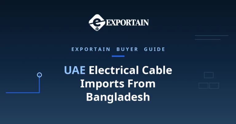 Navy title card: UAE electrical cable imports from Bangladesh, Jebel Ali entry and conformity
