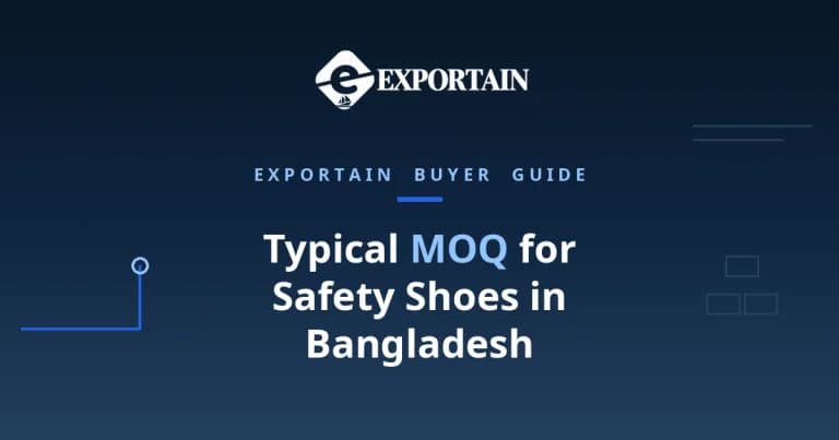 Navy title card: Typical MOQ for Safety Shoes in Bangladesh