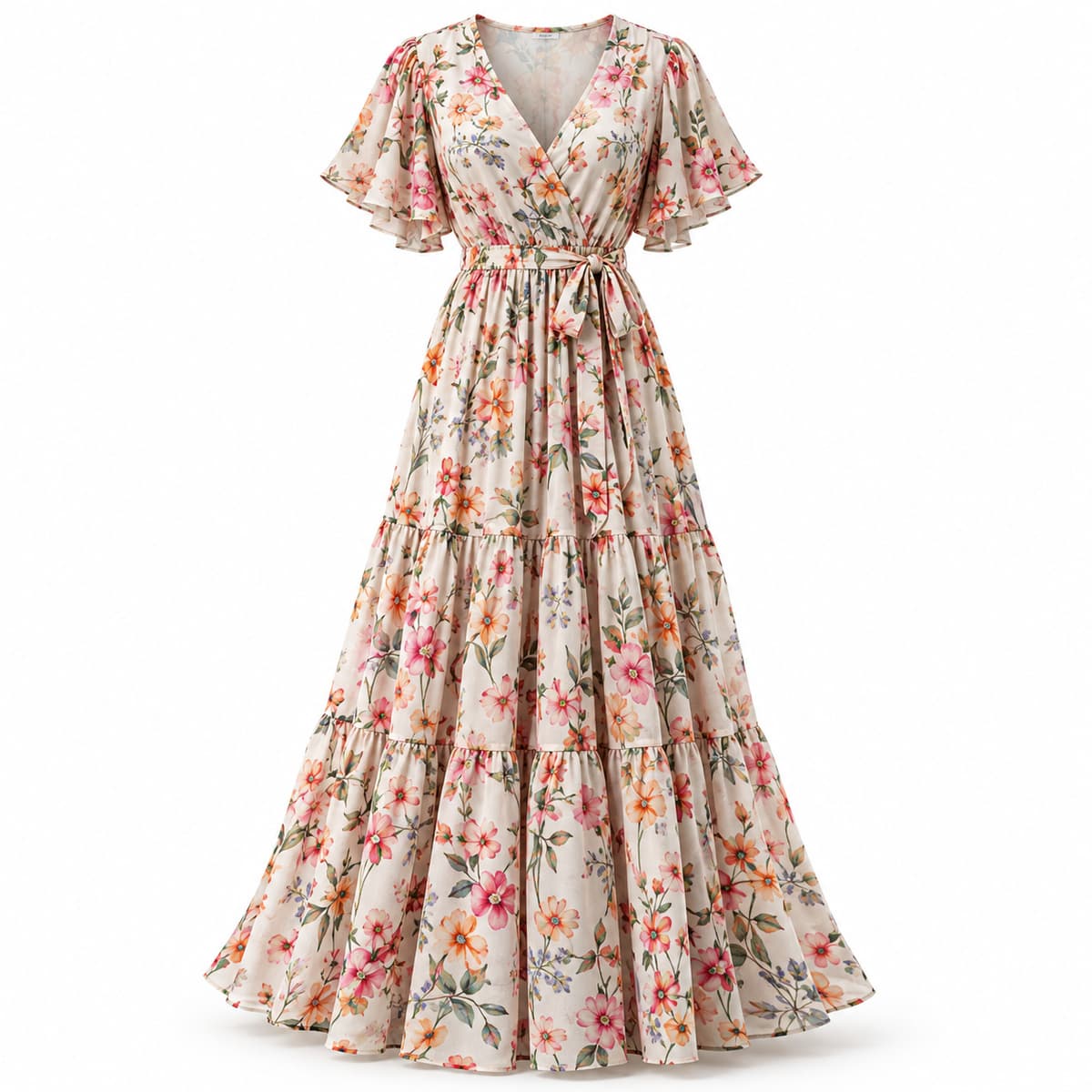 Women's Printed Viscose Maxi Dress
