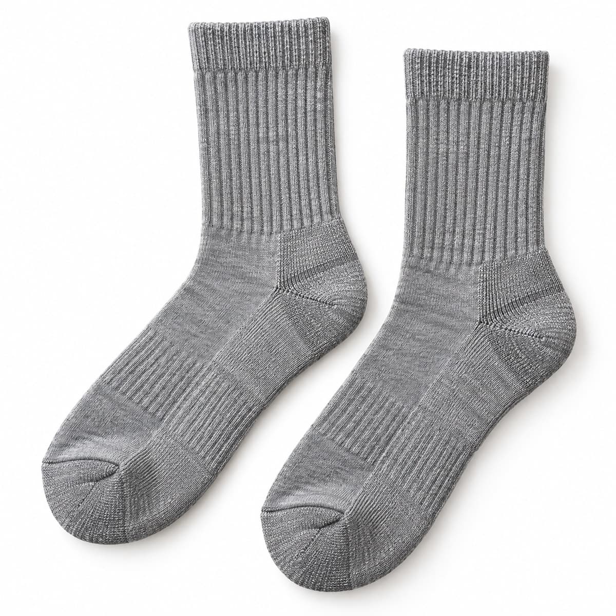 Combed Cotton Crew Socks, Cushioned Sole