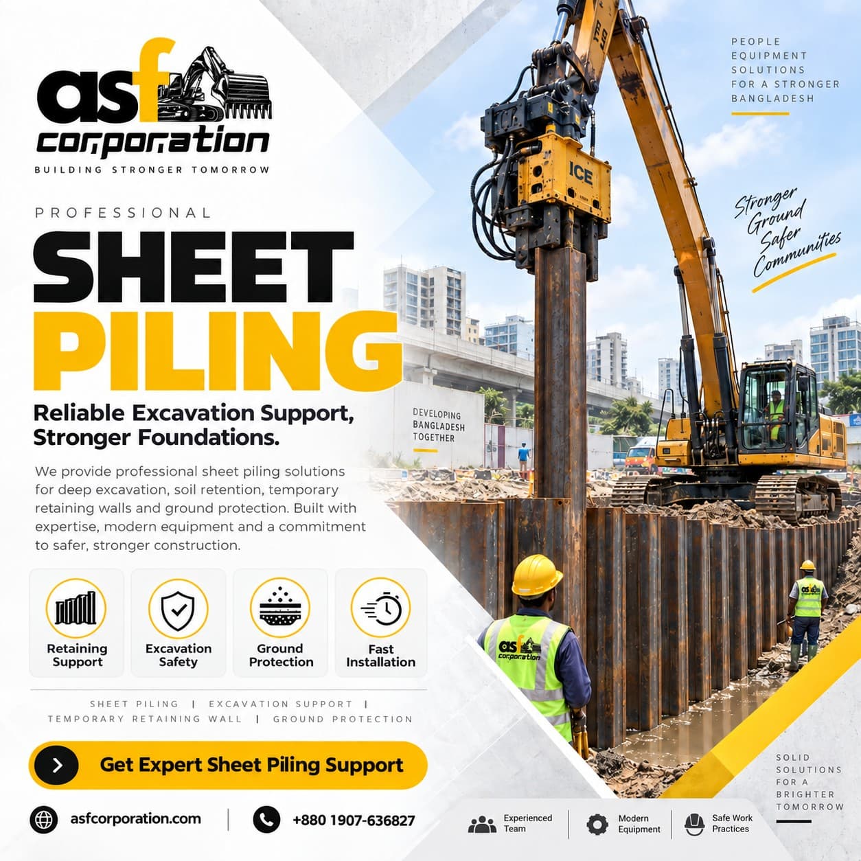 Sheet Piling Company in Bangladesh | Rental, Driving & Installation, photo 1 of 3